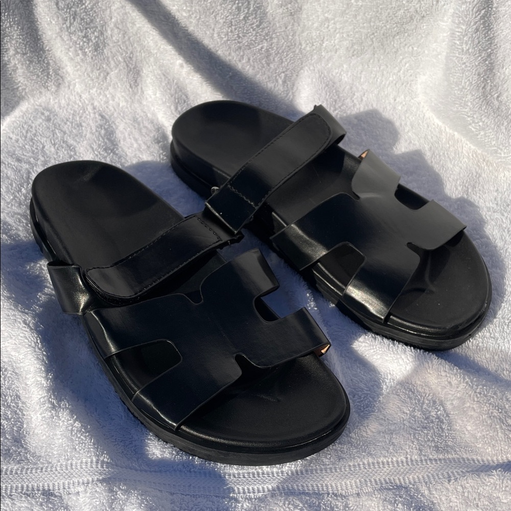 Black Slide Sandals